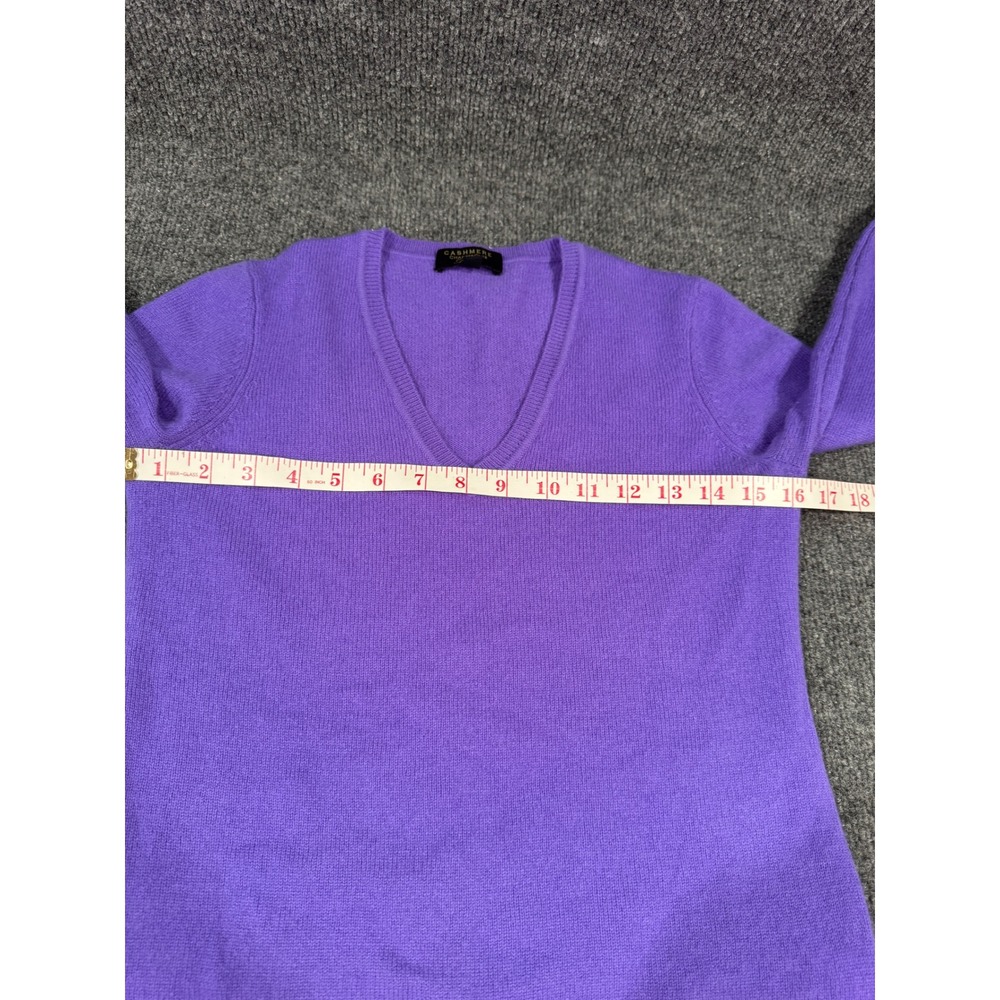 Charter Club Luxury 100% Cashmere Purple V-Neck Sweater Womens XS WPL8046 - Picture 5 of 9